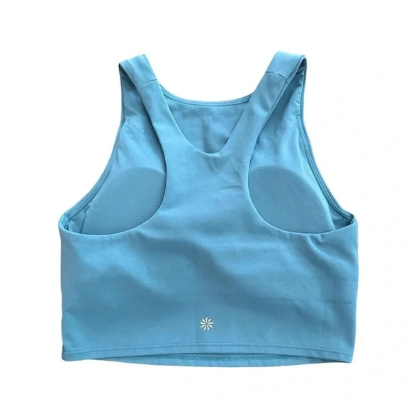 Athleta Conscious Crop Bra Size XS Skylark Blue Athletic Yoga Gym Workout - Picture 4 of 6